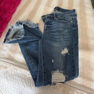 Judy Blue Distressed Dark Blue Boyfriend Jeans